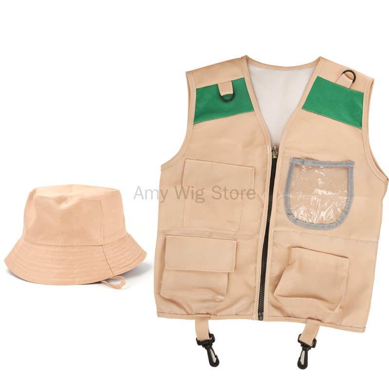 Outdoor Adventure Kit For Boys - Kids Explorer Vest and Hat Costume