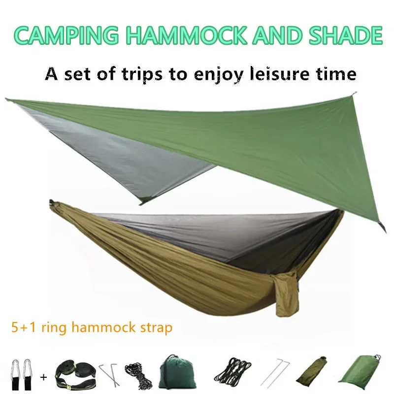 Hammock Rain Tarp - Camping Hammock with Mosquito Net and