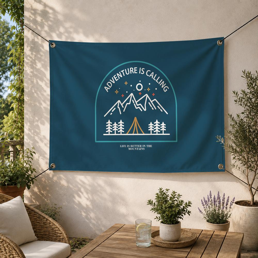 Outdoor Adventure Logo - Camping Outdoor Adventure Logo Flags Decorative