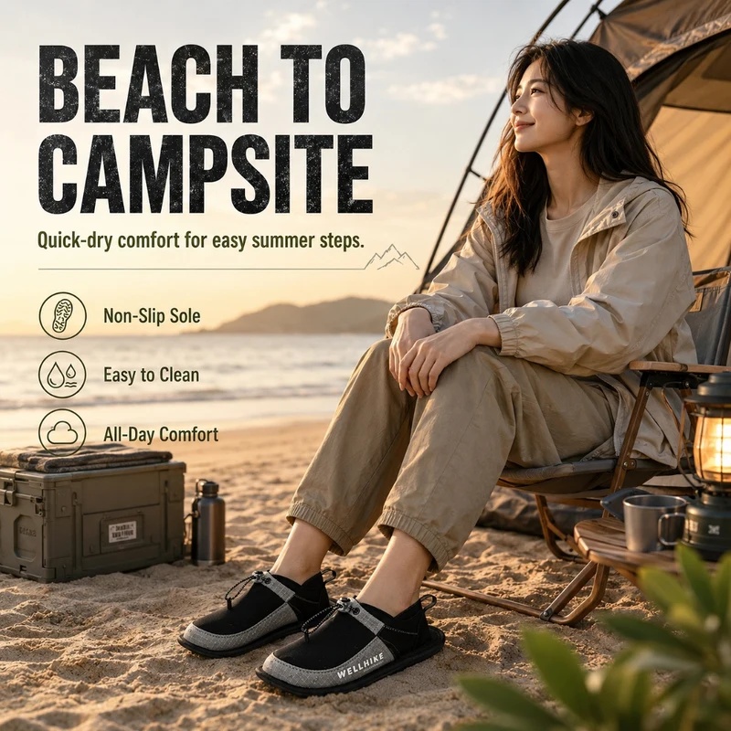 Quick Dry Camping Slippers Wad - Outdoor Adventure Shoes ulasan dan harga
