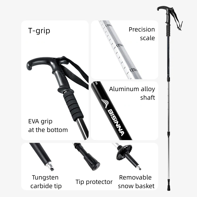 BISINNA 2PCS T Handle Walking  - Trekking Pole Carbon ulasan dan harga