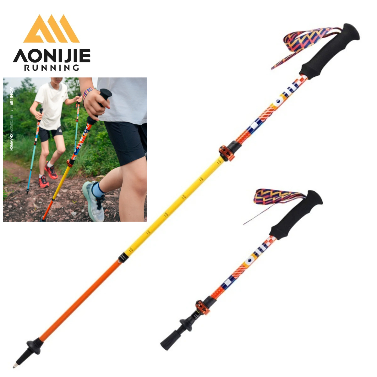 2PCS AONIJIE E4245 Kids' Ultra - Trekking Pole Carbon ulasan dan harga